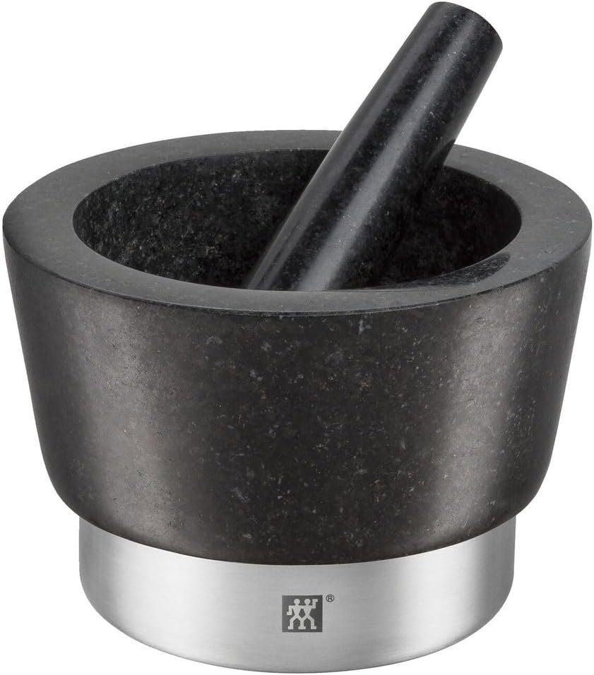 هاون آسیاب سنگی زولینگ آلمان ZWILLING با هاون، ارتفاع: 10 سانتی متر، Ø 11 سانتی متر، گرانیت، مشکی