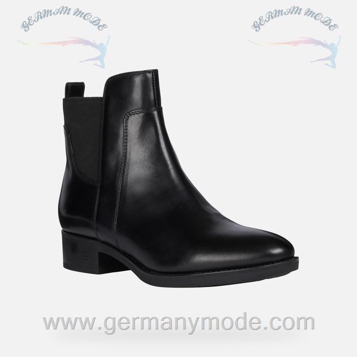 نیم بوت زنانه جی اوکس ایتالیا GEOX NIEDRIGE STIEFELETTEN Felicity Dame Schwarz