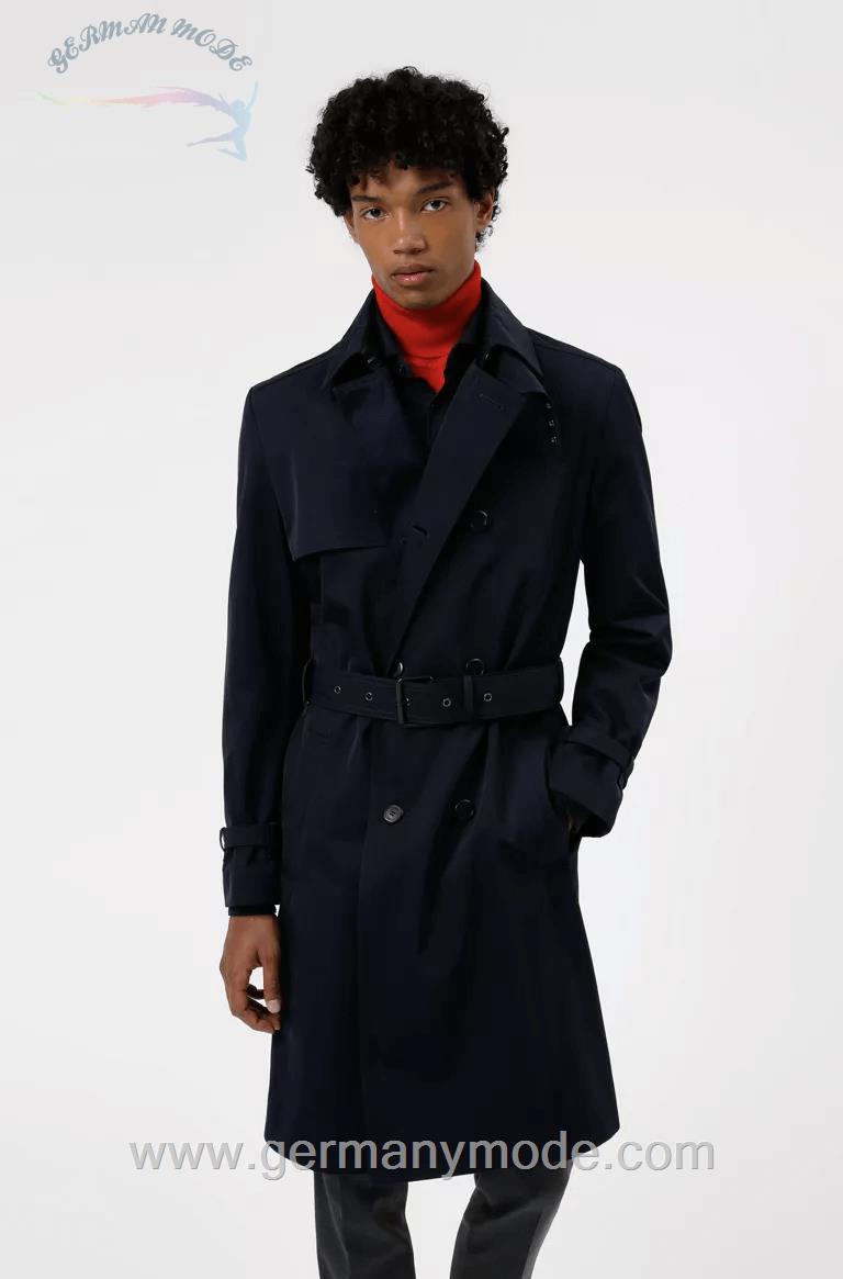 بارانی بلند مردانه هوگو باس آلمان BOSS HUGO REGULAR-FIT TRENCHCOAT AUS WASSERABWEISENDEM GEWEBE MIT GÜRTEL