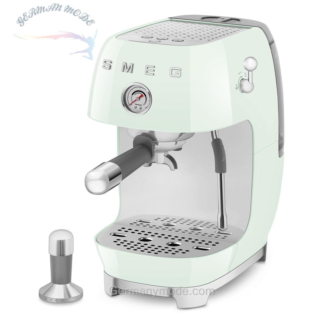 اسپرسو ساز پرتافیلتر اسمگ ایتالیا Smeg Kompakte Siebträgermaschine 50's Style ECF03PGEU رنگ سبز