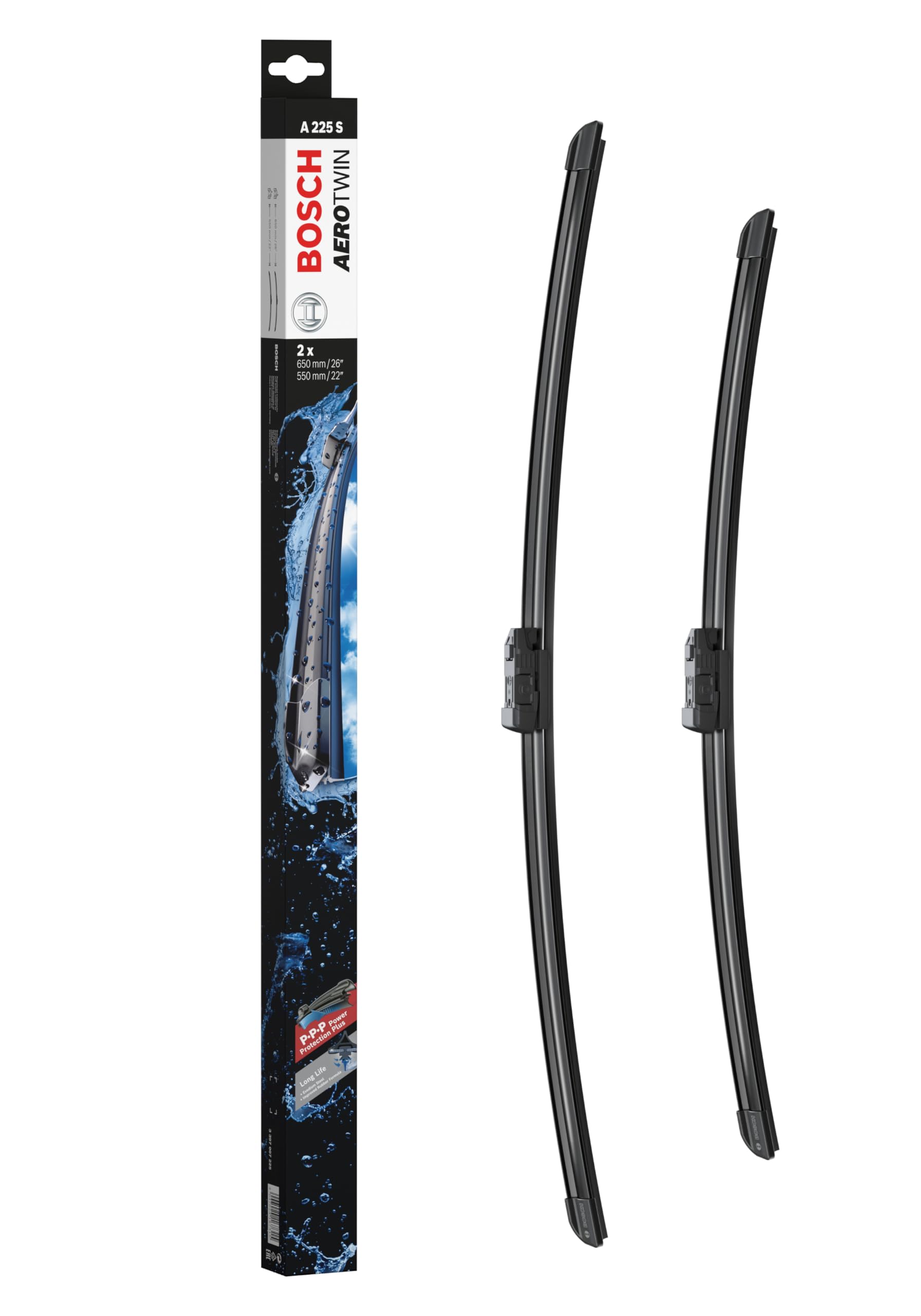 خرید از آمازون - برف پاک کن بوش Aerotwin A225S، طول: 650mm/550mm – مجموعه ای برای شیشه جلو