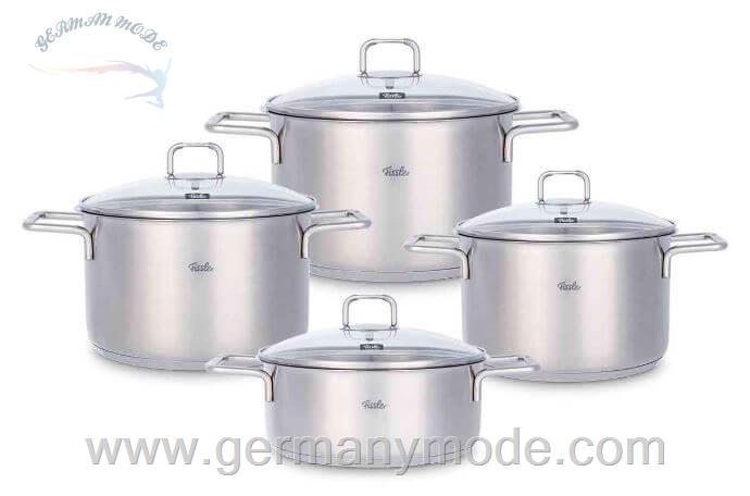 سرویس قابلمه 4 پارچه فیسلر آلمان Fissler Hamburg pot set 4 pcs with glass lid