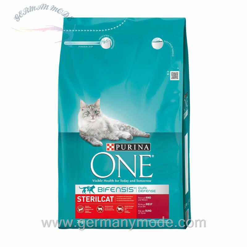 غذا خشک گربه پورینا آلمان Purina ONE Sterilcat Reich an Rind - Weizen 3kg