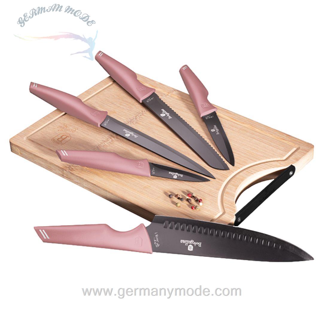ست چاقو تخته برش بامبو برلینگر هاوس مجارستان BERLINGER HAUS KNIFE SET / BAMBOO CUTTING BOARD BH-2710 I-ROSE