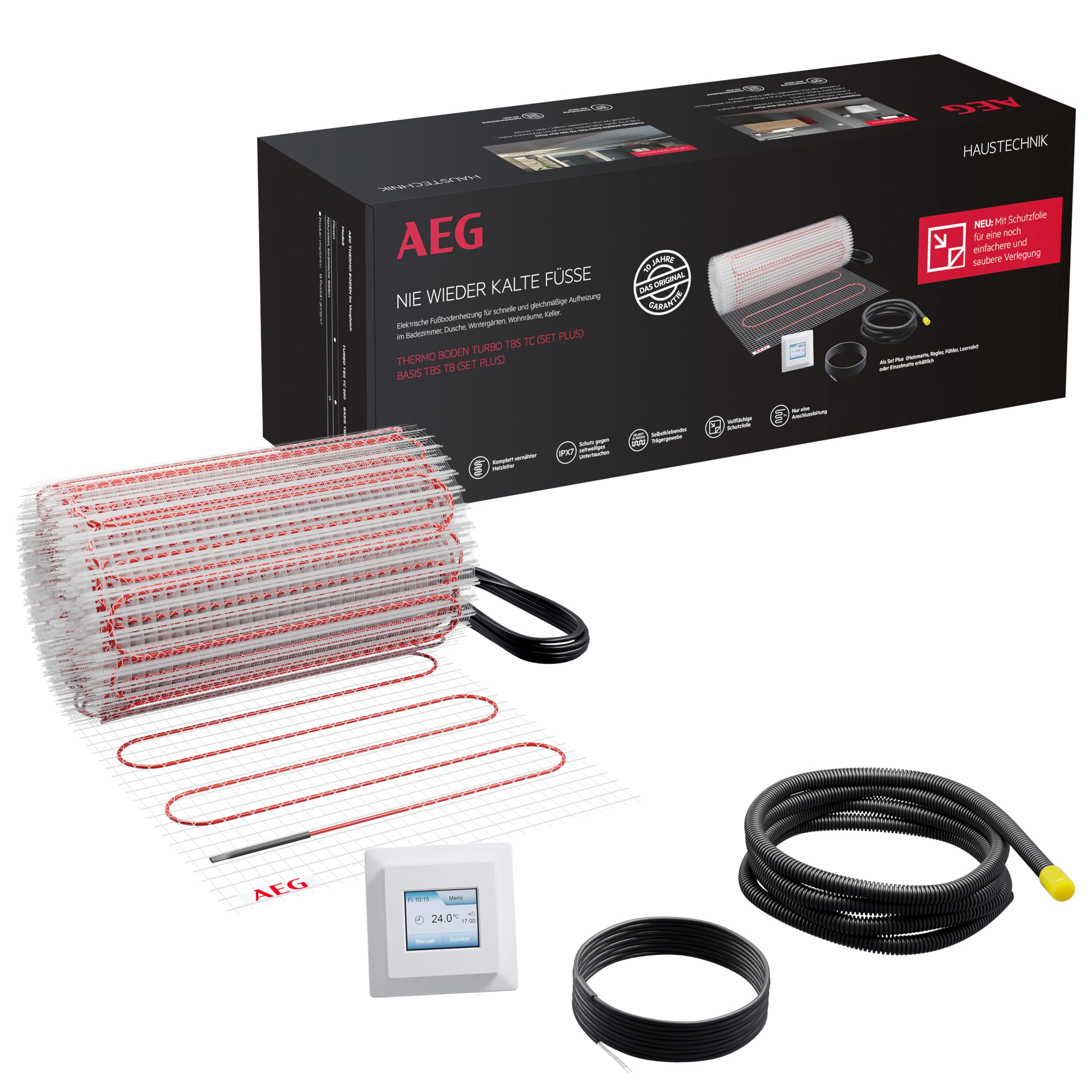 گرمایش از کف برقی AEG، مجموعه کامل ۱ متر مربع، ۲۰۰ وات بر متر مربع، Turbo Thermo Boden TBS TC 200/1 Set Plus، ۲۰۵۸۱۶، مجموعه کامل ۲۰۰ وات بر متر مربع ۱ متر مربع