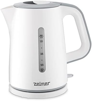 کتری برقی زلمر لهستان Zelmer ZCK7620S قدرت 2200 وات، ظرفیت 1.7 لیتر، دکمه شروع/توقف، پایه چرخان، فیلتر رسوب 1.7 لیتر