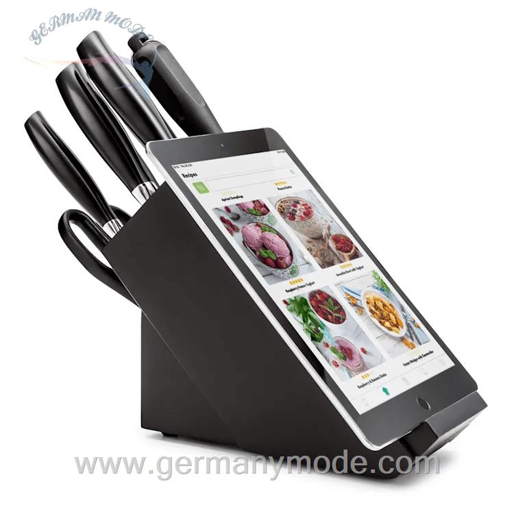 ست چاقو آشپزخانه 8 پارچه کلارشتاین آلمان Klarstein Katsu Messer-Set mit Block Messerblock Schwarz