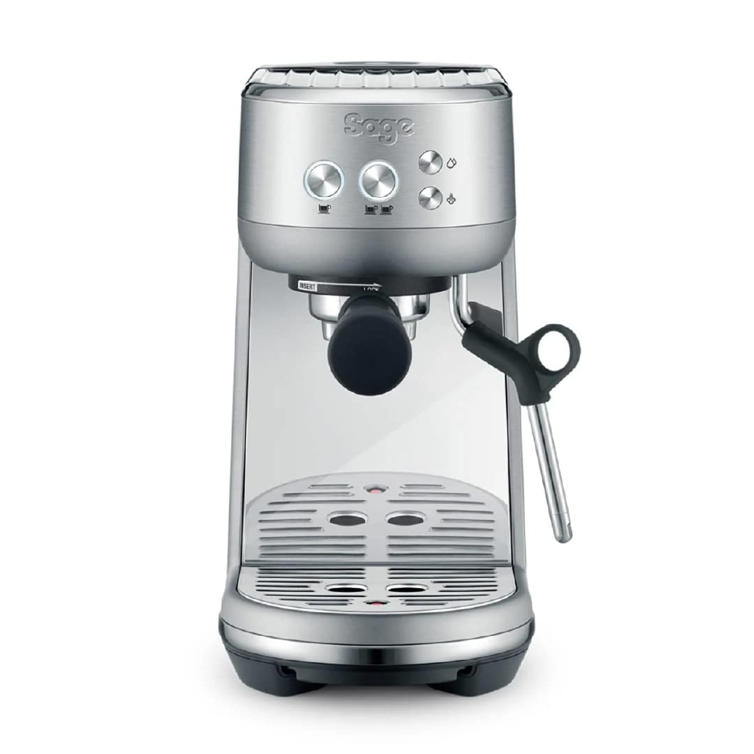 خرید از آمازون - Sage Appliances دستگاه اسپرسو پرتافیلتر Bambino، SES450BSS، فولاد ضد زنگ برس خورده