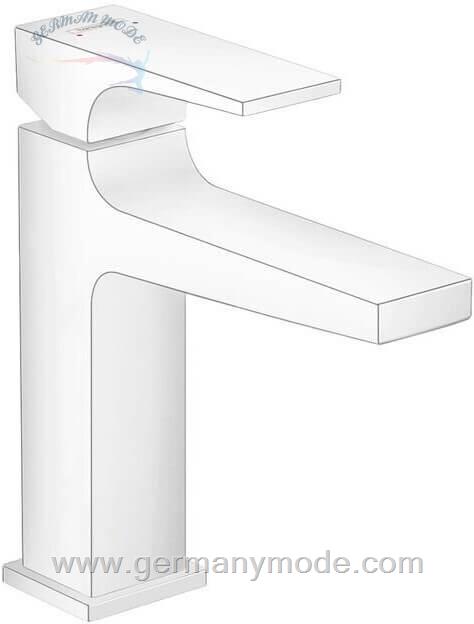شیر مخلوط روشویی پایه کوتاه هانس گروهه آلمان Hansgrohe Metropol 110 Einhebel Waschtischmischer 135mm mit Push Open Ablaufgarnitur mattweiß 32507700