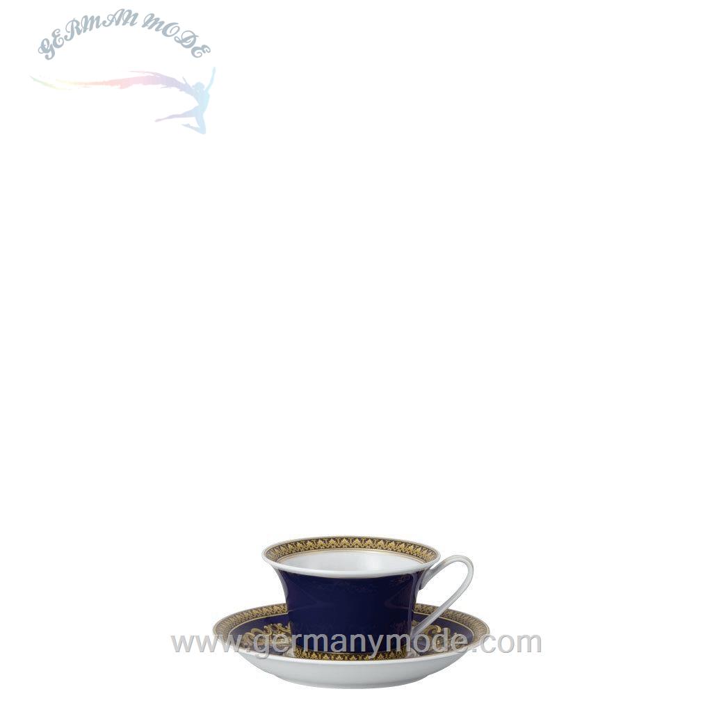 فنجان نعلبکی روزنتال آلمان Rosenthal meets Versace Tasse Ikarus Medusa blue Teetasse 2 tlg Porzellan