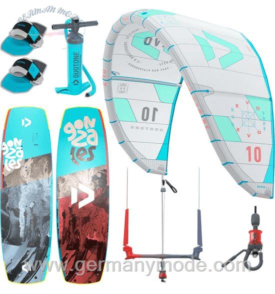 ست کایت 7 متر برد کایت کنترل بار دستگیره پمپ باد دوتون DUOTONE EVO 7M + GONZALES 2023 KITESURF COMPLETE PACKAGE
