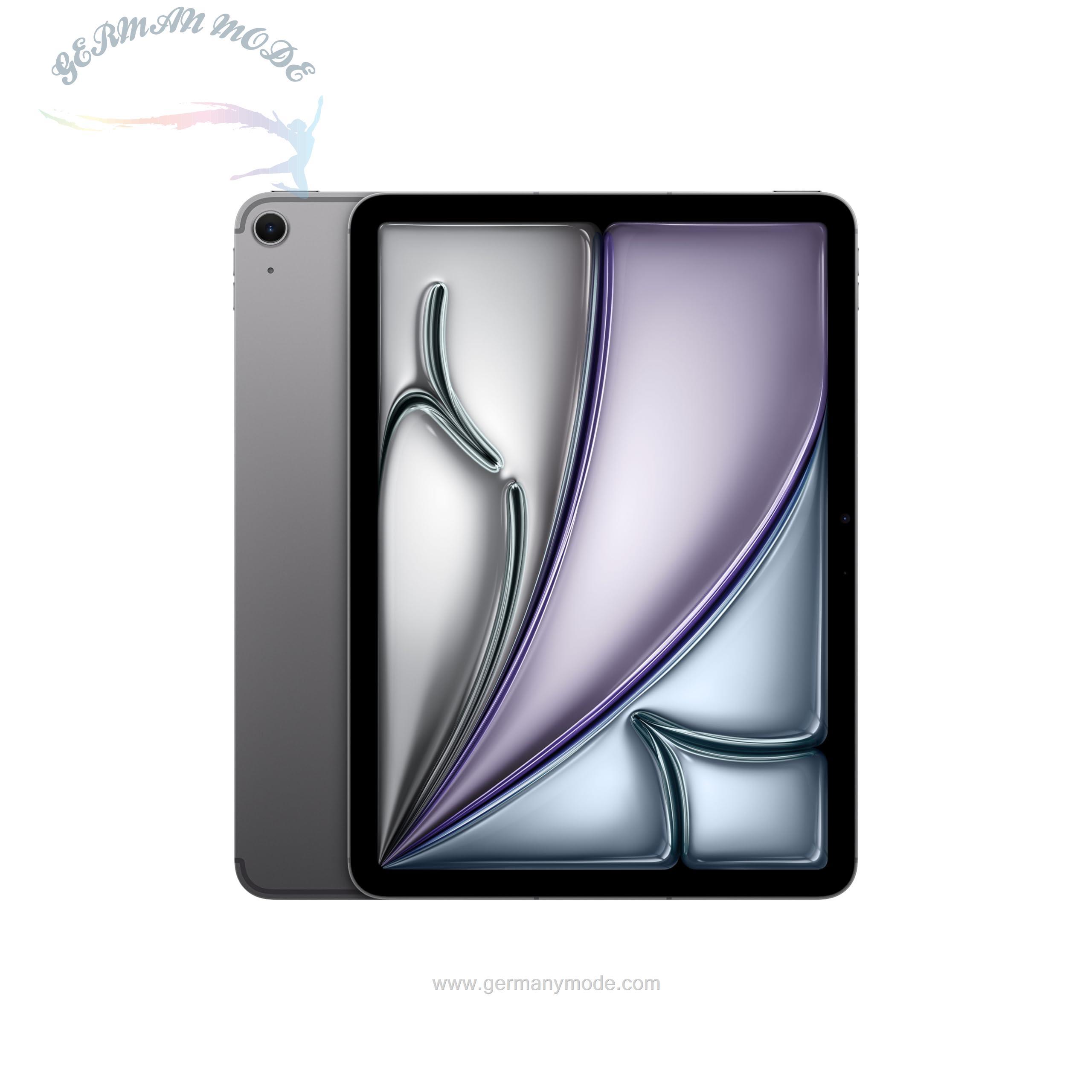 تبلت آیپد اپل اورجینال 11 اینچی iPad Air (M2): نمایشگر مایع شبکیه چشم، 128 گیگابایت، دوربین جلو با فرمت افقی 12 مگاپیکسلی/دوربین عقب 12 مگاپیکسلی، شبکه تلفن همراه WLAN 6E و 5G با eSIM، شناسه لمسی، باتری برای تمام روز - Space Grey Space Grey 128 گیگابایت Wi-Fi+Cellular