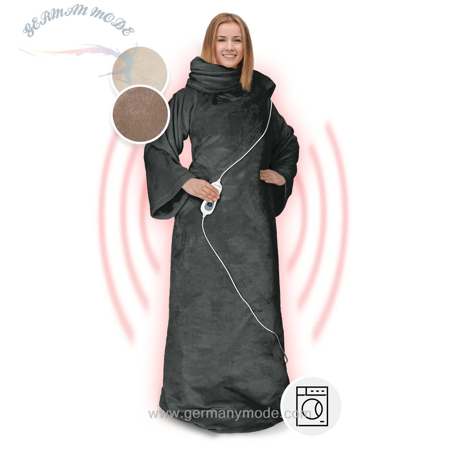 پتو برقی تن پوش کلارشتاین آلمان Klarstein Slanket Heizdecke mit Ärmeln Heizdecke Anthrazit 120 watt