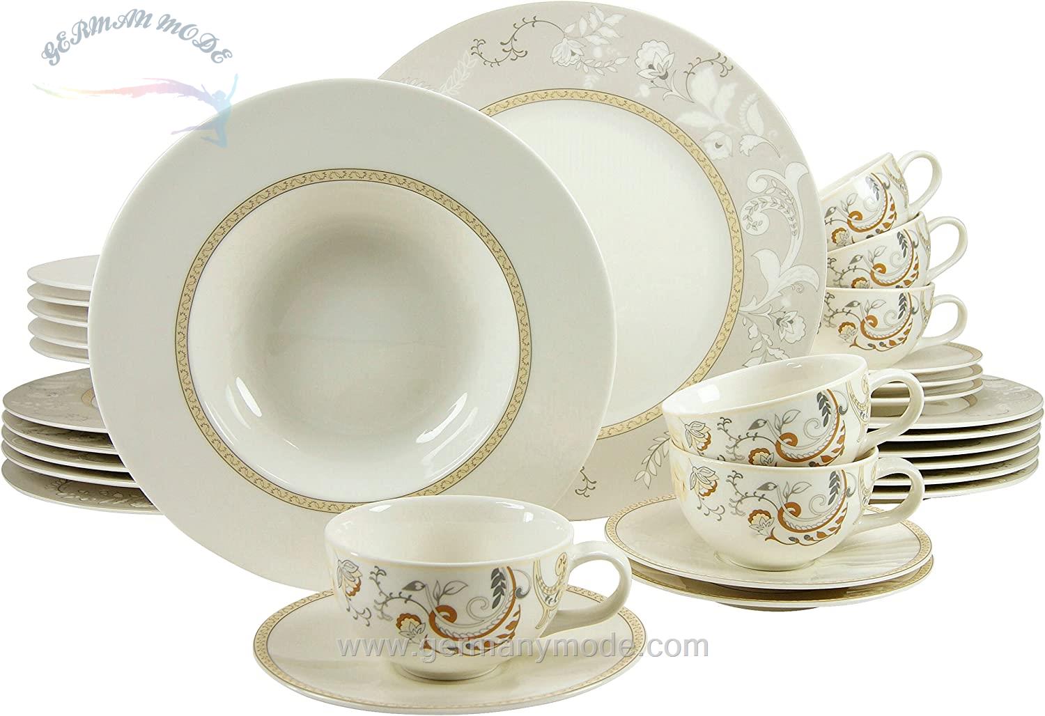 سرویس غذاخوری چینی 30 پارچه 6 نفره کراتیبل CreaTable Palacio Tafelservice 30tlg