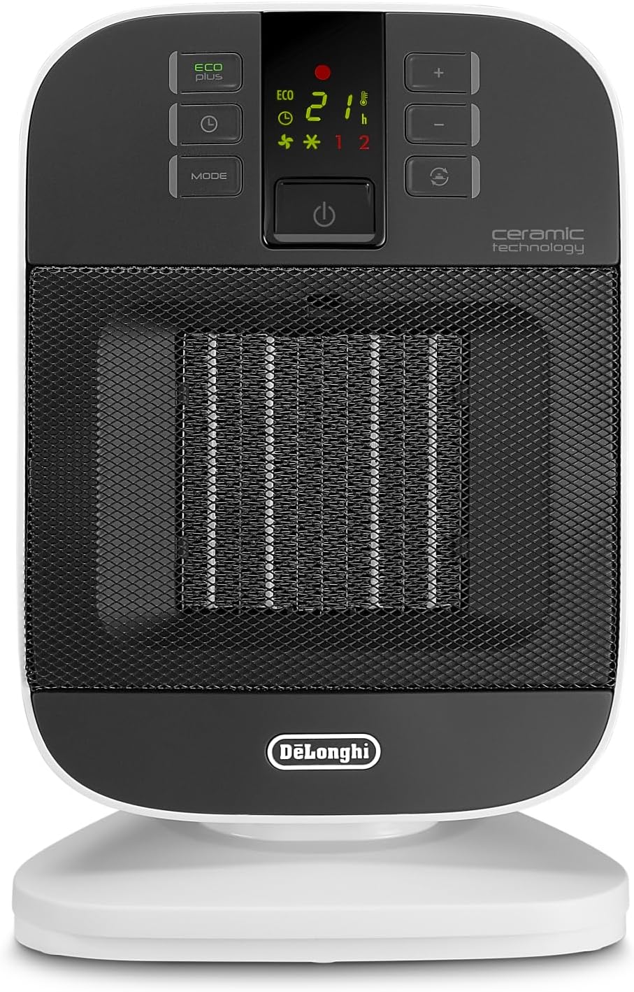 بخاری فن دار دلونگی ایتالیا DeLonghi hfx60 V20 سرامیکو عمودی، سفید/مشکی