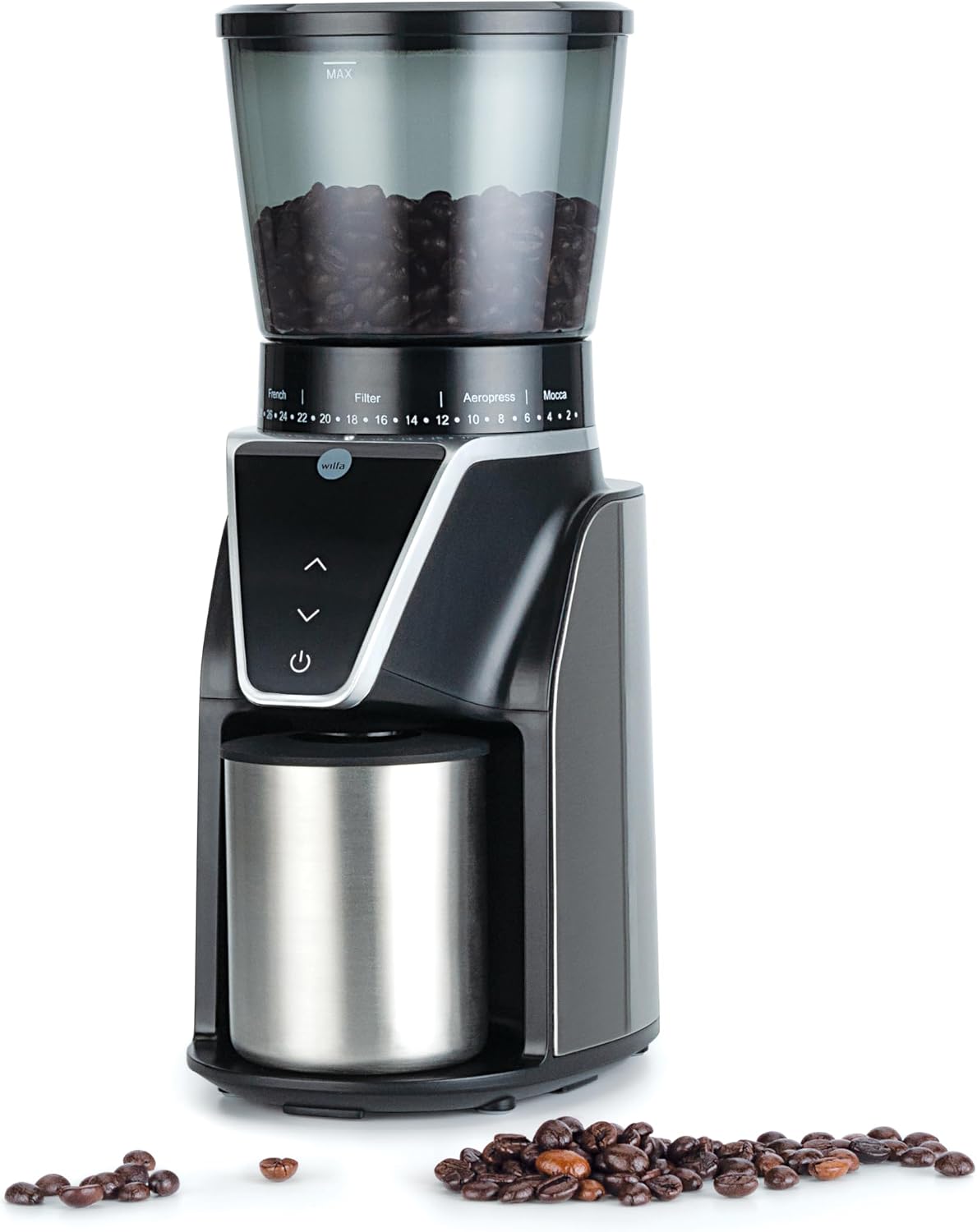 آسیاب قهوه برقی ویلفا نروژ Wilfa BALANCE Elektrische Kaffeemühle 275g silber