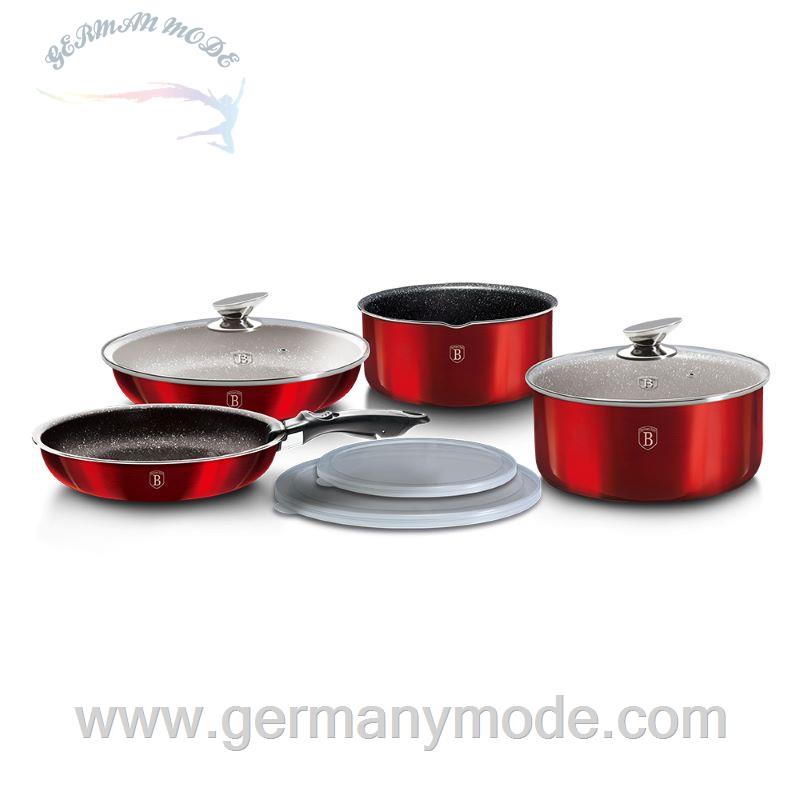 سرویس قابلمه ماهیتابه 9 پارچه برلینگر هاوس مجارستان BerlingerHaus 9-PIECE COOKWARE SET BERLINGER HAUS BH/6145 BURGUNDY
