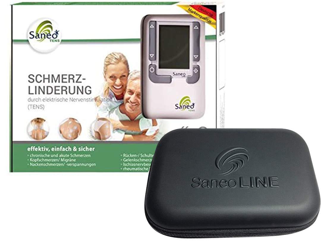 خرید از آمازون - SaneoTENS + کیس * تسکین درد * کیفیت برند آلمانی * محصول پزشکی * دستگاه TENS
