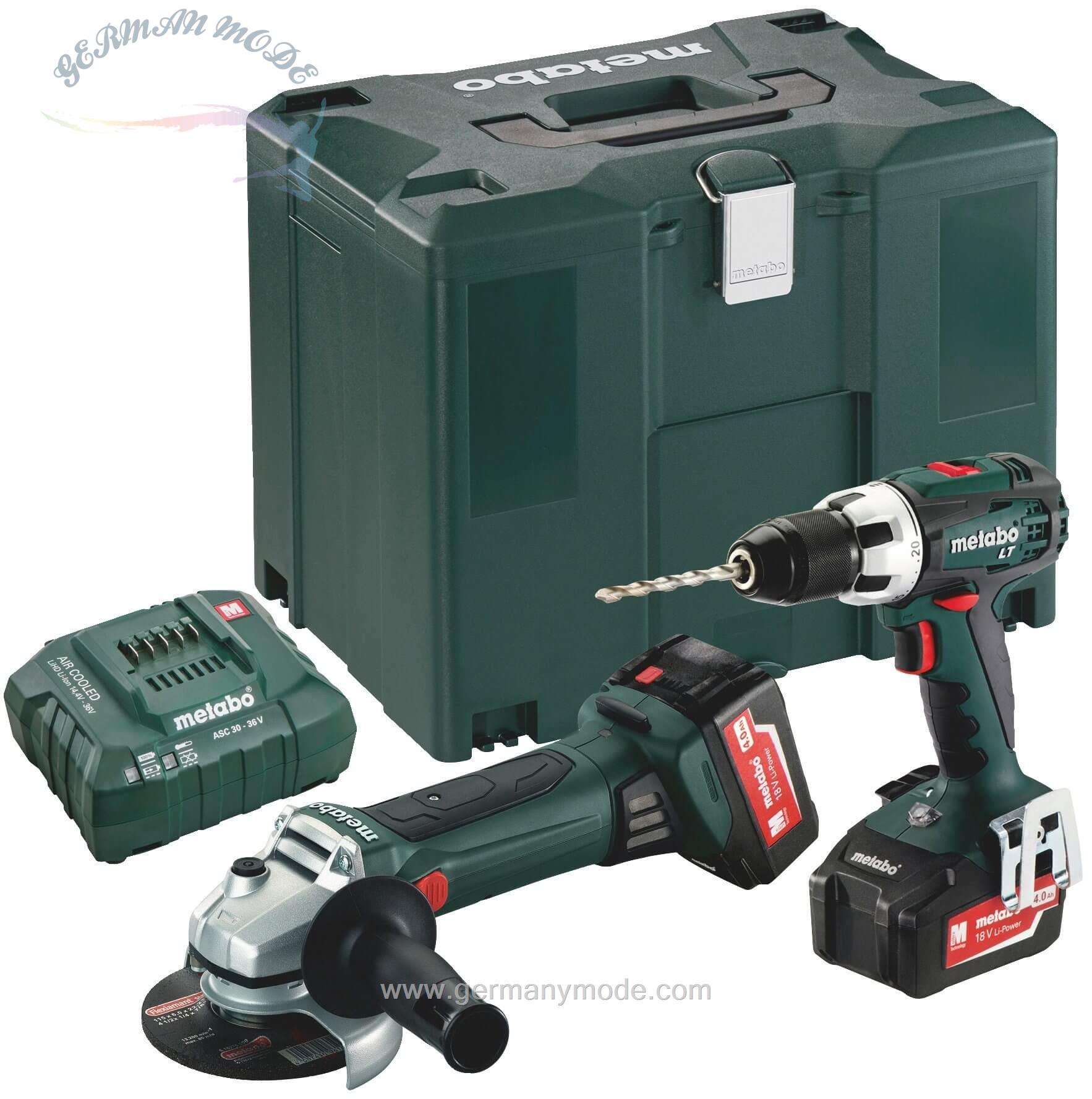 مجموعه دریل سنگ فرز شارژی متابو مدل Combo Set 2-4-1 18 V