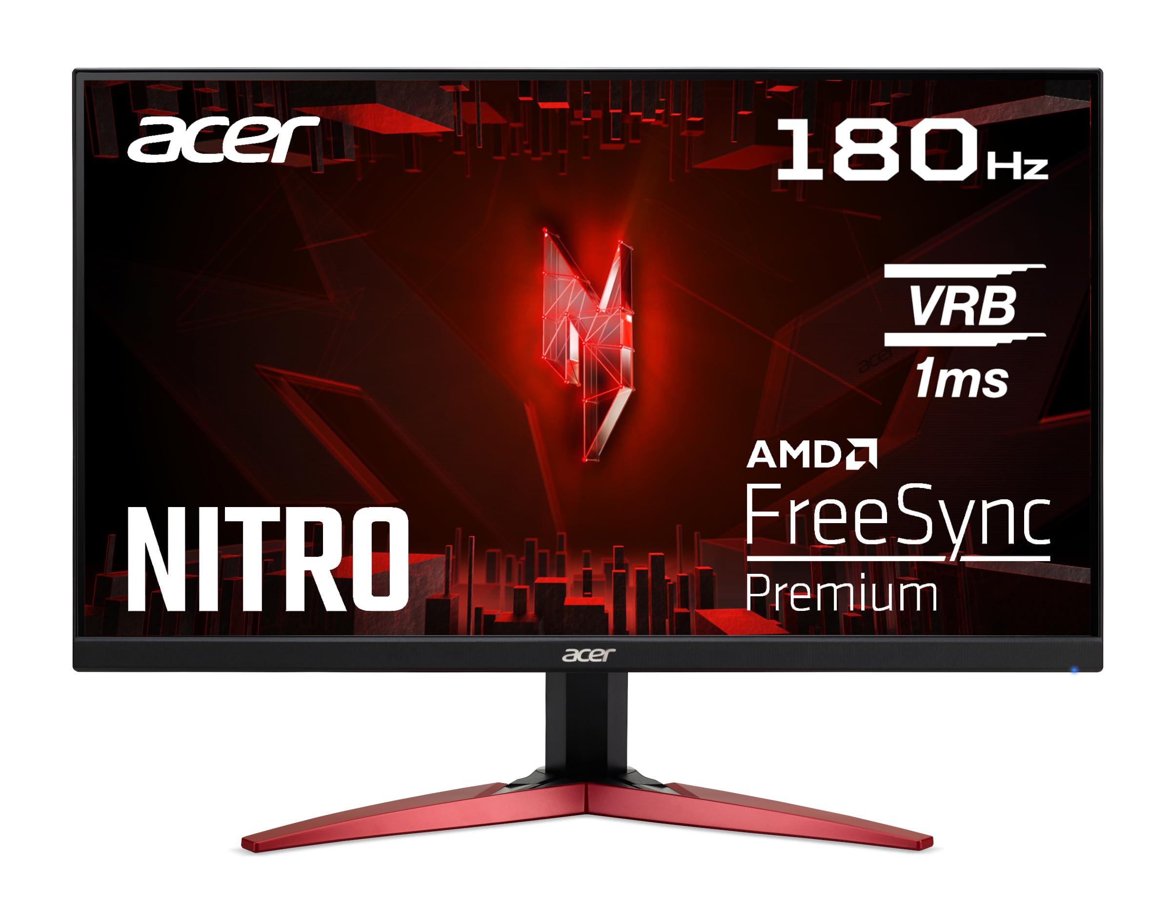 خرید از آمازون - مانیتور بازی Acer Nitro KG241YS3 23.8 اینچ (صفحه نمایش 60 سانتی متر) Full HD، 180 هرتز، 1 میلی ثانیه (VRB)، 2xHDMI 2.0، DP 1.2، AMD FreeSync Premium، مشکی 23.8 اینچ 180 هرتز تک