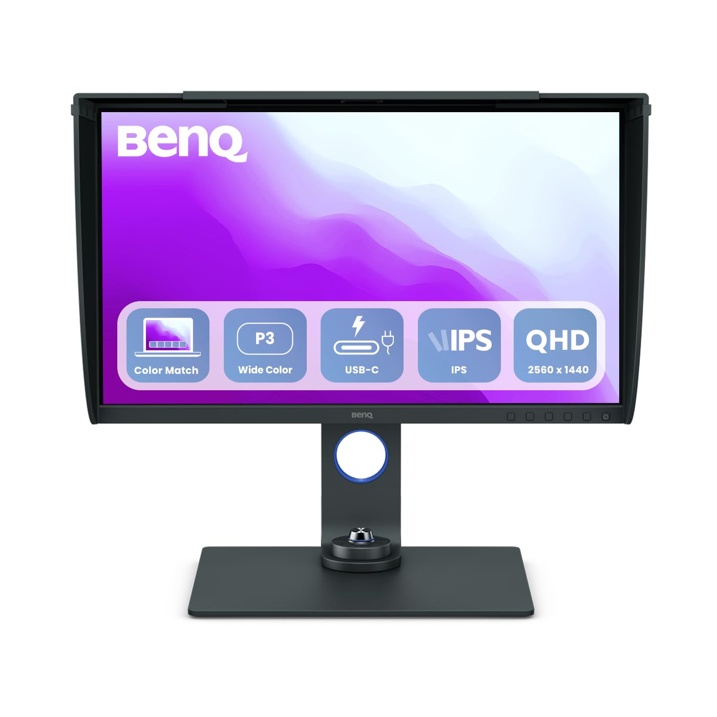 خرید از آمازون - BenQ SW270C Fotografen Monitor (AQCOLOR Technologie, 27 Zoll, QHD, IPS, P3-Farbraum, USB-C-Laden, DP / HDMI, Hardware kalibriert, Höhenverstellbar), MacBook kompatibel SW270C (27 inch, 2K WQHD, AdobeRGB, USB-C 60W, Hardware Calibration)