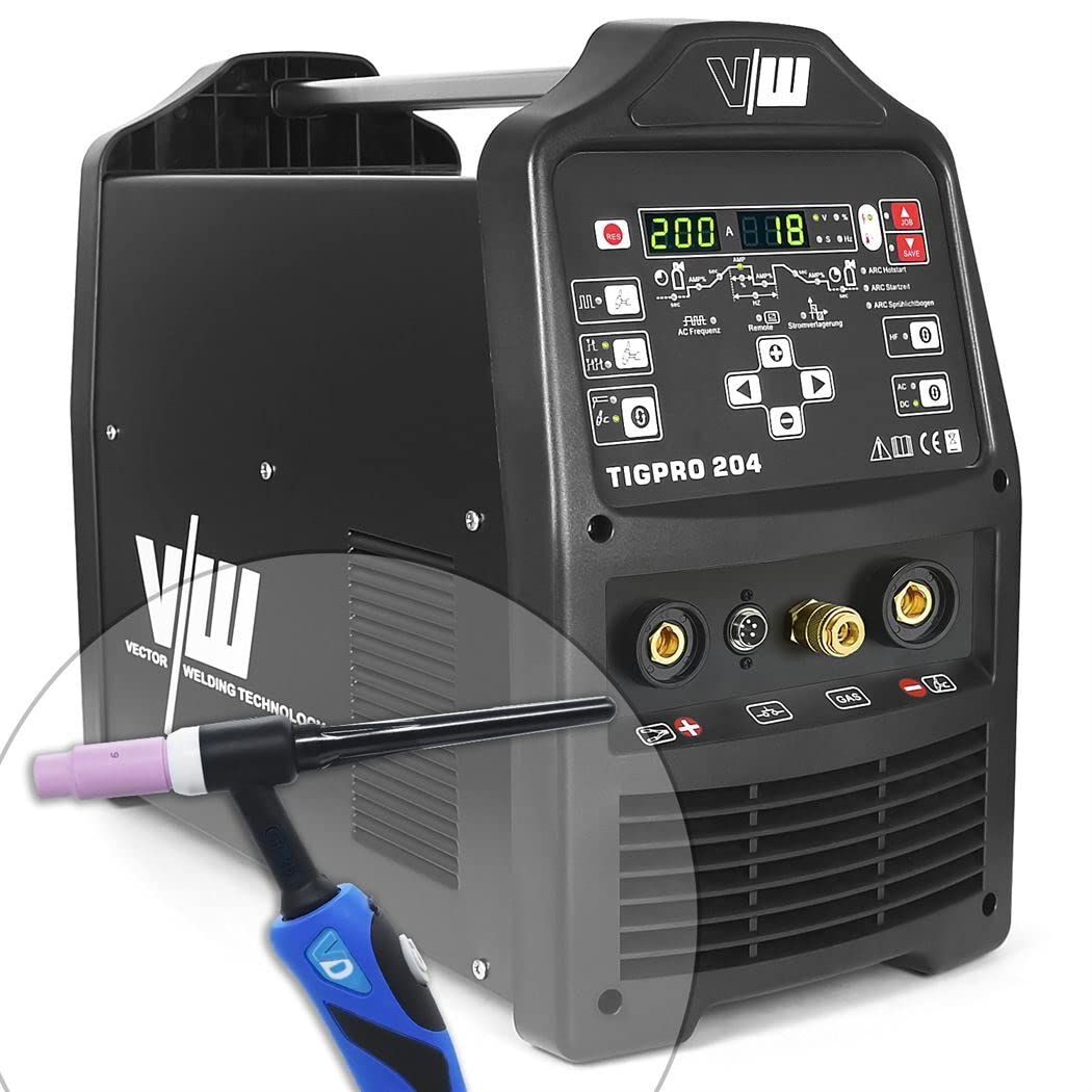 خرید از آمازون - دستگاه جوش TIG AC DC 200A - اینورتر پالس - الکترود MMA - IGBT - پیلوت احتراق HF - جوش آلومینیوم - TIG 204 Pro - VECTOR WELDING