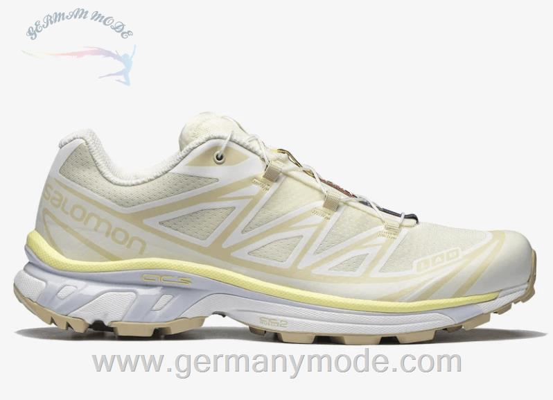 کتانی اسپرت مردانه زنانه سالامون فرانسه SALOMON XT-6 Sportliche Schuhe Unisex Vanilla Ice / Yellow Iris / Arctic Ice