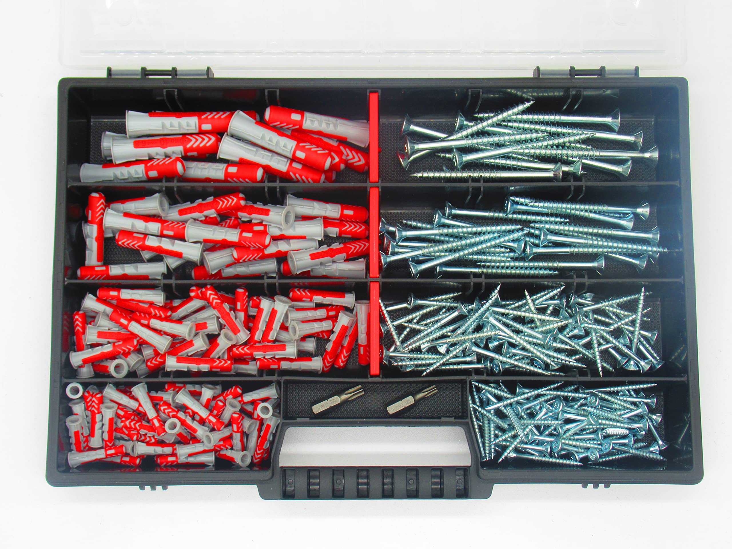 خرید از آمازون - Gramsch Befestigungssortiment Fischer DuoPower Dübel + Torx Schrauben + Bits 277 TEILIG 5x25 6x30 8x40 10x50 mm Sortiment