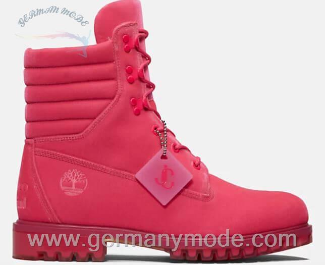 بوت مردانه تیمبرلند آمریکا Timberland JIMMY CHOO X TIMBERLAND 6 INCH QUILTED TRIM BOOT FOR MEN IN PINK