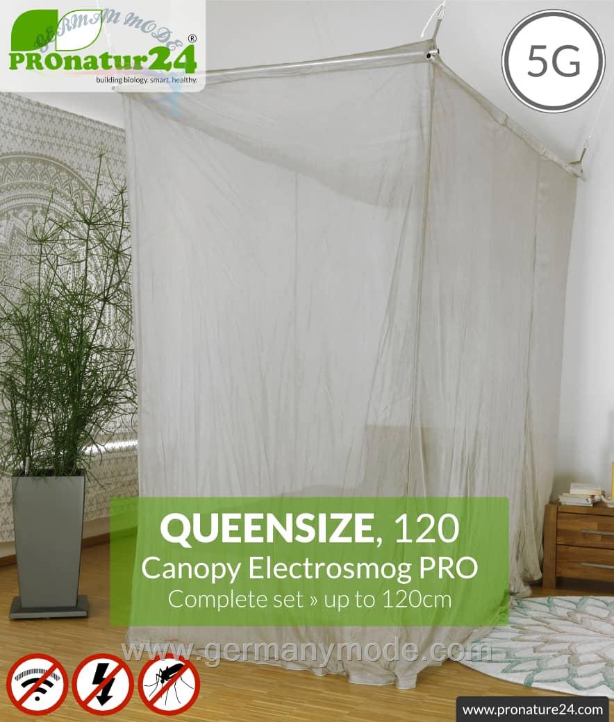 پشه بند ضد امواج الکترومغناطیسی تخت کویین سایز پرونیچر المان PROnature Shielding canopy Electrosmog PRO in a set | QUEEN SIZE BED up to 120cm