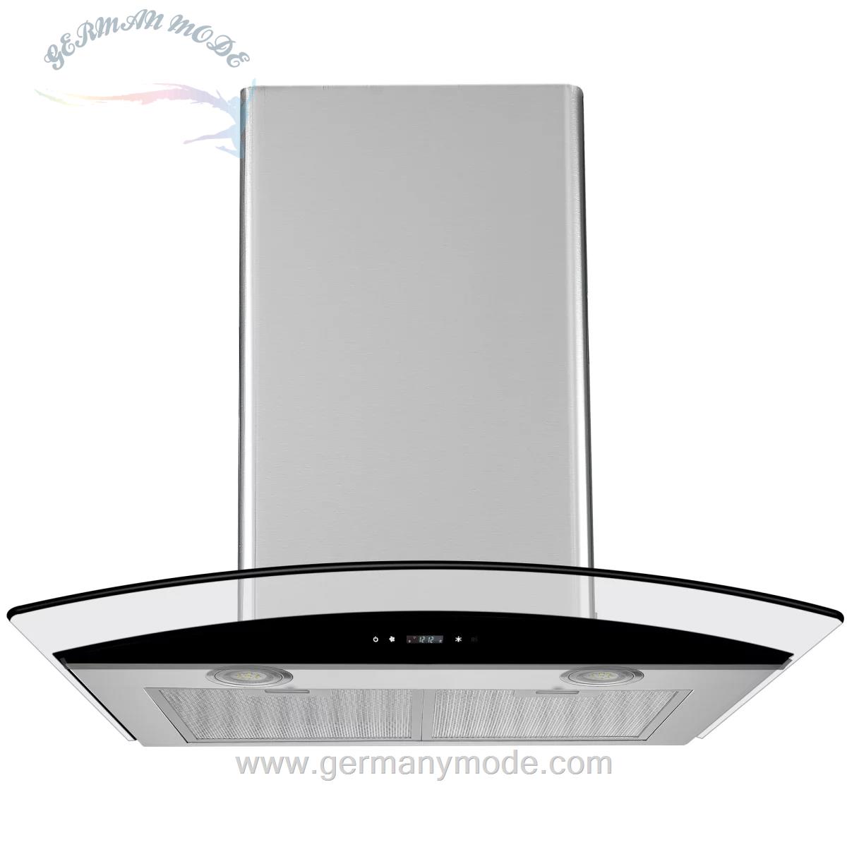 هود آشپزخانه سینتروکس آلمان Syntrox Germany Dunstabzugshaube 60 cm mit Touch Screen und Fernbedienung DH 210W 60 Touch Glas Curvy