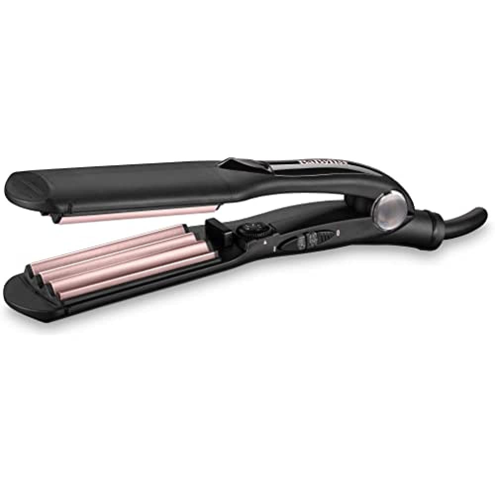 اتو مو بابیلیس فرانسه اتو کرپ BaByliss The Crimper با 10 درجه حرارت تا 210 درجه سانتیگراد و خاموش شدن خودکار در رنگ صورتی مشکی 2165CE