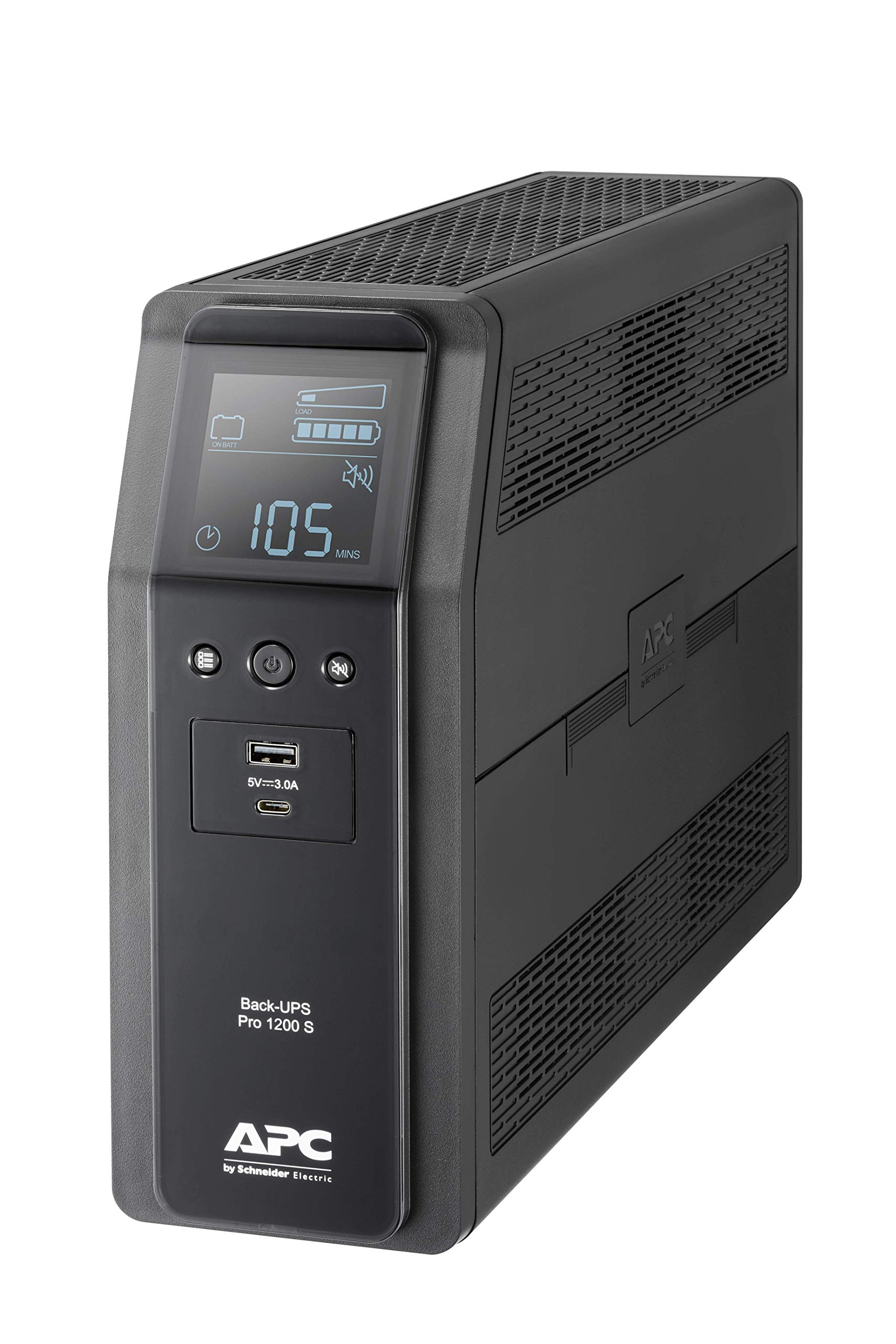 یو پی اس APC ساخت اشنایدر الکتریک مدل Back UPS PRO - BR1200SI - یو پی اس 1200 ولت آمپر (8 پریز IEC، نمایشگر چند منظوره، سیگنال خروجی سینوسی خالص) با توان 1200 ولت آمپر - مدل SI IEC - پریزهای دستگاه سرد تکی