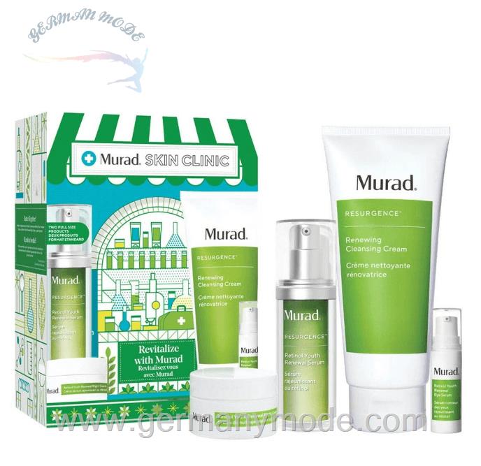 ست کادویی سرم رتینول سرم دور چشم کرم شب رتینول شستشو دهنده مورد آمریکا MURAD Revitalize with Murad Pflegeset 250 ml