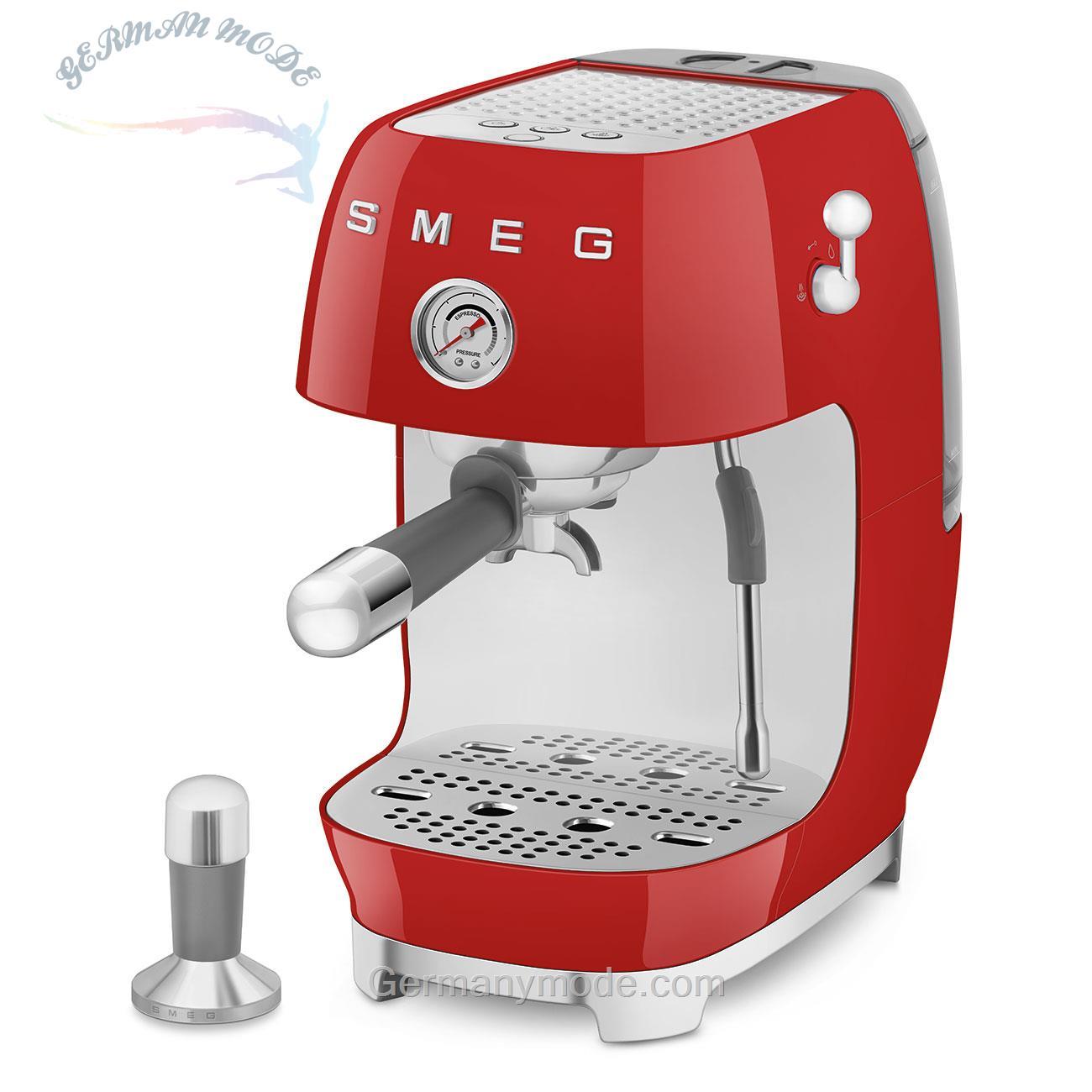 اسپرسو ساز پرتافیلتر اسمگ ایتالیا Smeg Kompakte Siebträgermaschine 50's Style ECF03RDEU رنگ قرمز