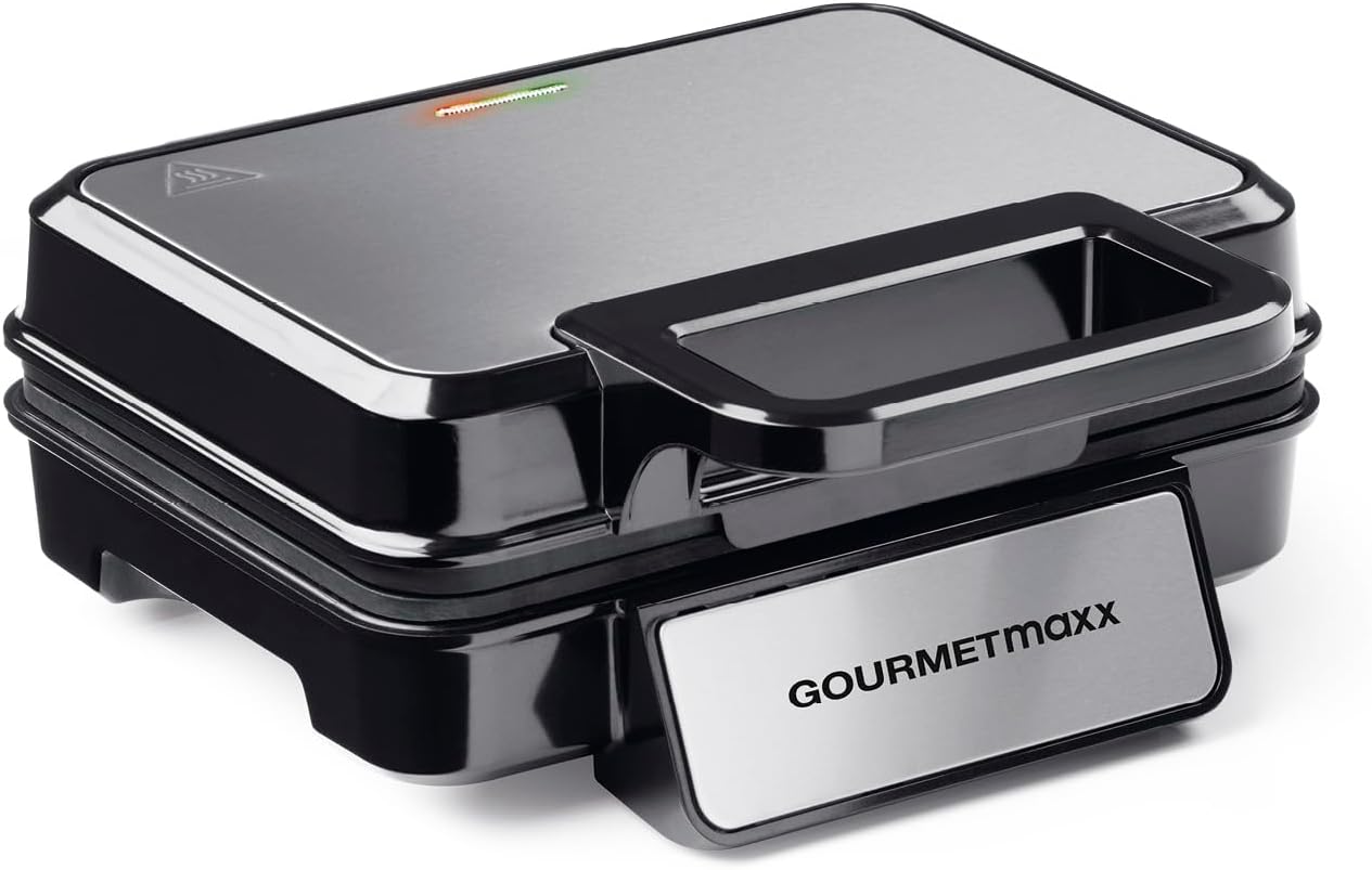 وافل ساز گورمت‌ مکس آلمان GOURMETmaxx برای ۲ وافل بلژیکی | وافل ساز با روکش نچسب، دسته خنک و چراغ نشانگر | وافل‌های بلژیکی