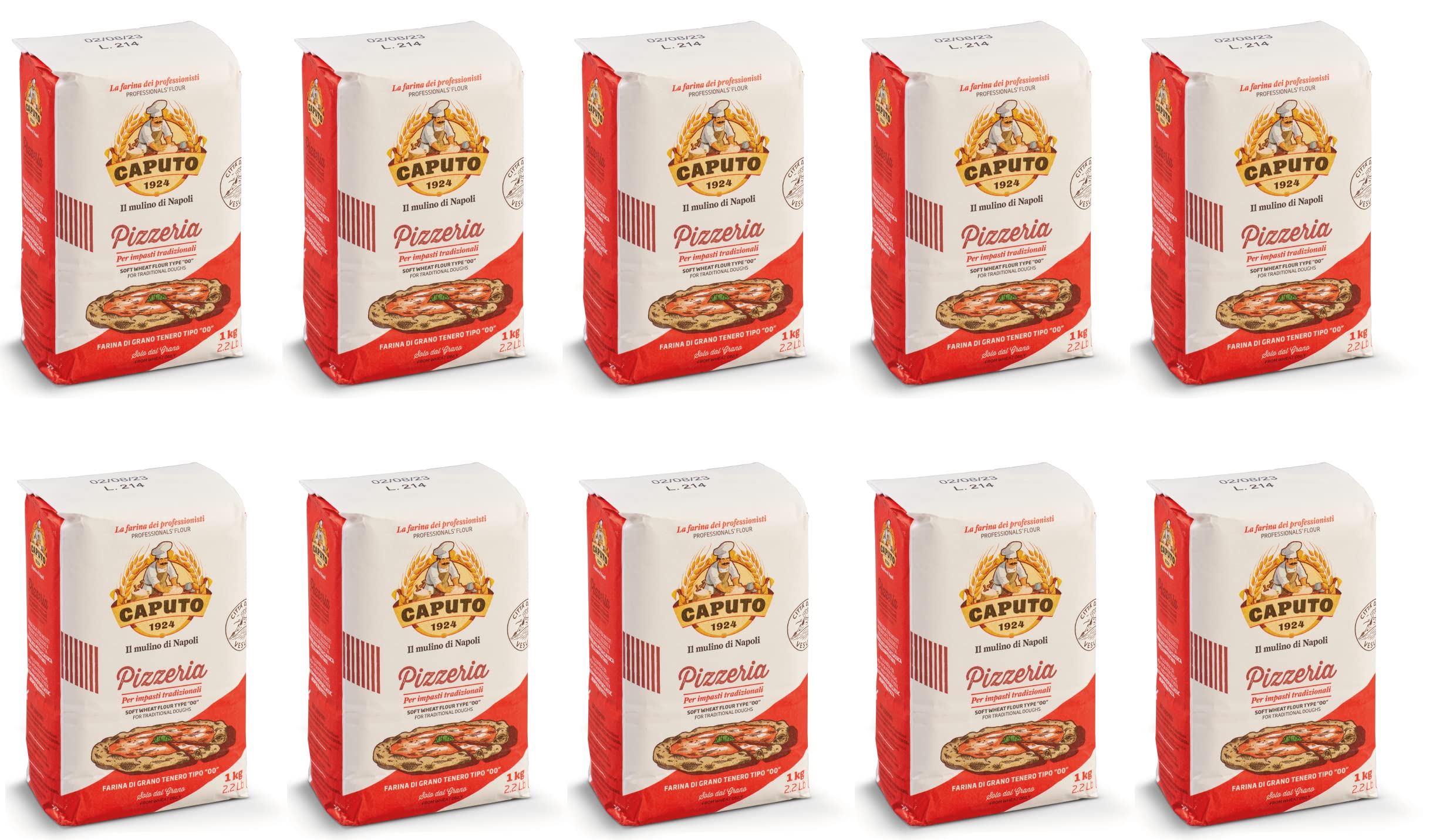 خرید از آمازون - آرد پیتزا Molino Caputo 10 x 1 kg Pizzeria I آرد Tipo 00 از ناپل I آرد پیتزا معروف جهانی از Bella Italia 1 کیلوگرم (بسته 10 عددی)
