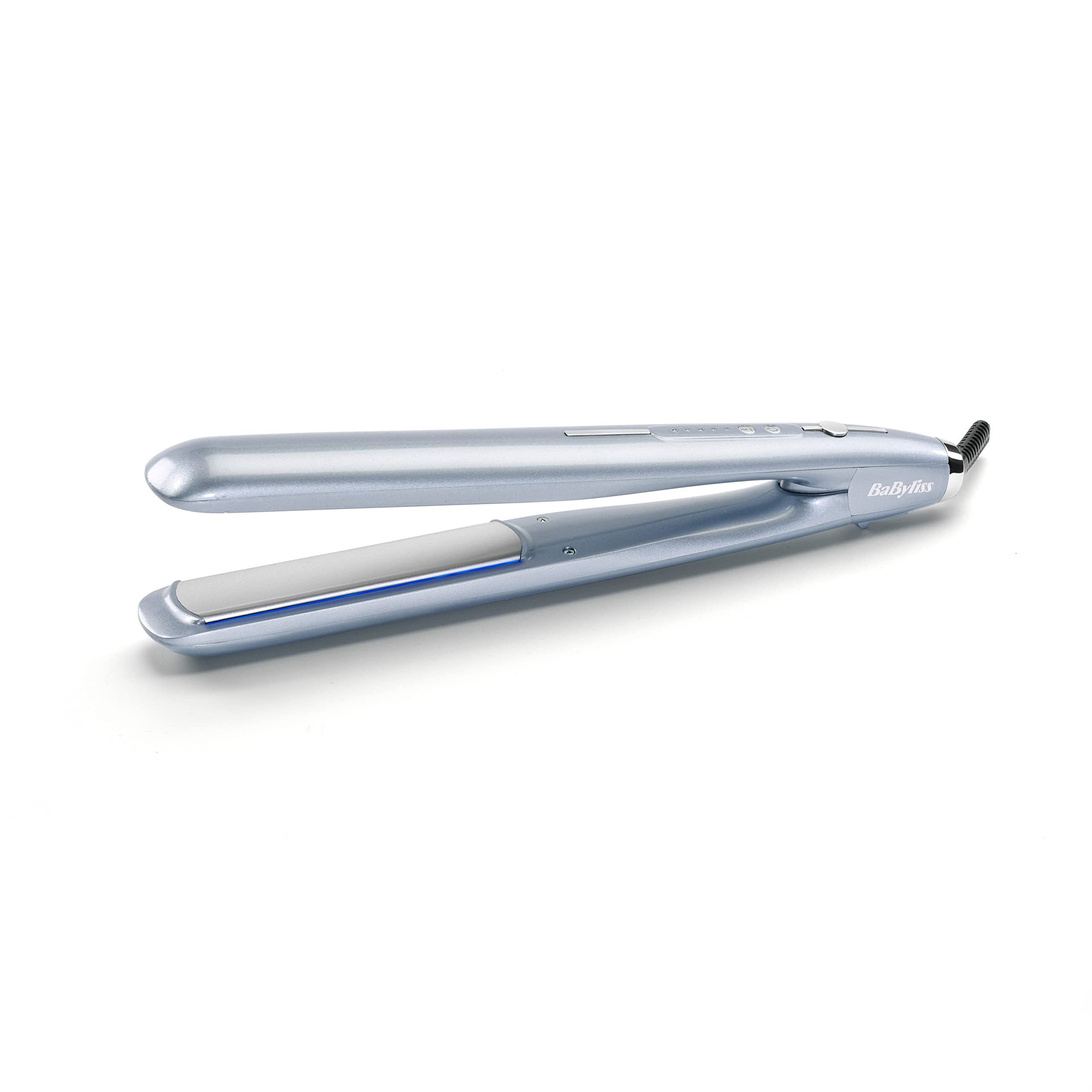 اتو مو بابیلیس فرانسه - اتو فیوژن BaByliss Hydro Fusion با فناوری دوگانه یون با خاصیت ضد موخوره، اتو مو با 5 درجه حرارت برای هر نوع مو، خاموش شدن خودکار و گرمایش سریع، ST573E، اتوی آبی تکی