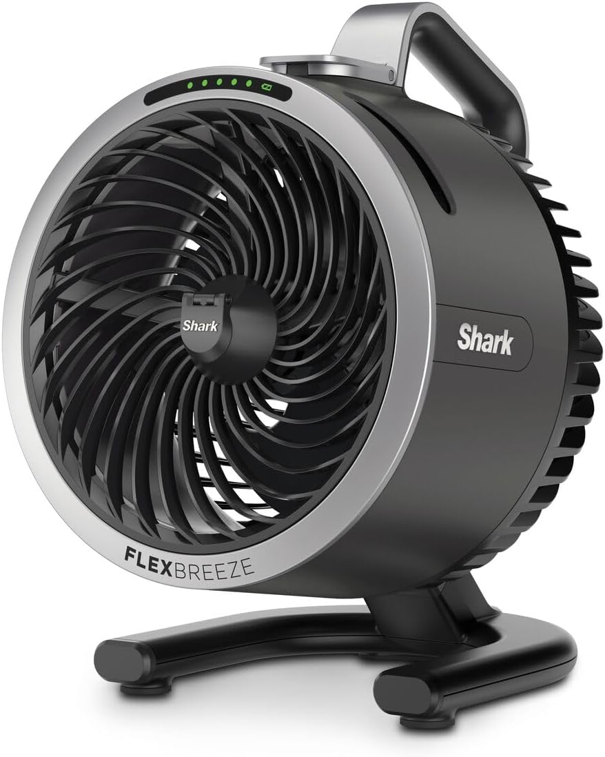 پنکه مه پاش قدرتمند شارک آمریکا Shark FlexBreeze HydroGo FA050EU خنک کننده داخلی و خارجی، با سیم و بدون سیم، 20 متر جریان هوا