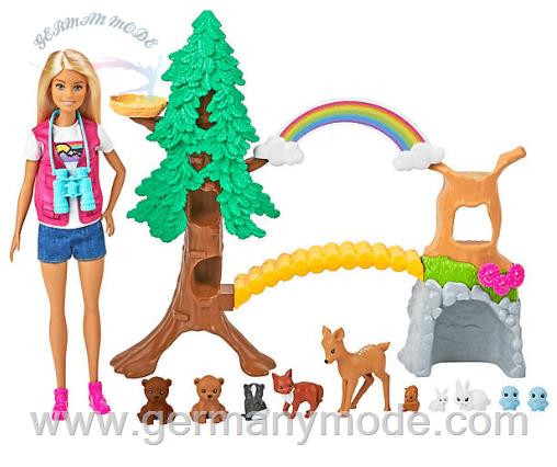 باربی محقق حیوانات جنگل Mattel Barbie Waldtier-Forscherin-Spielset mit Puppe und Zubehör