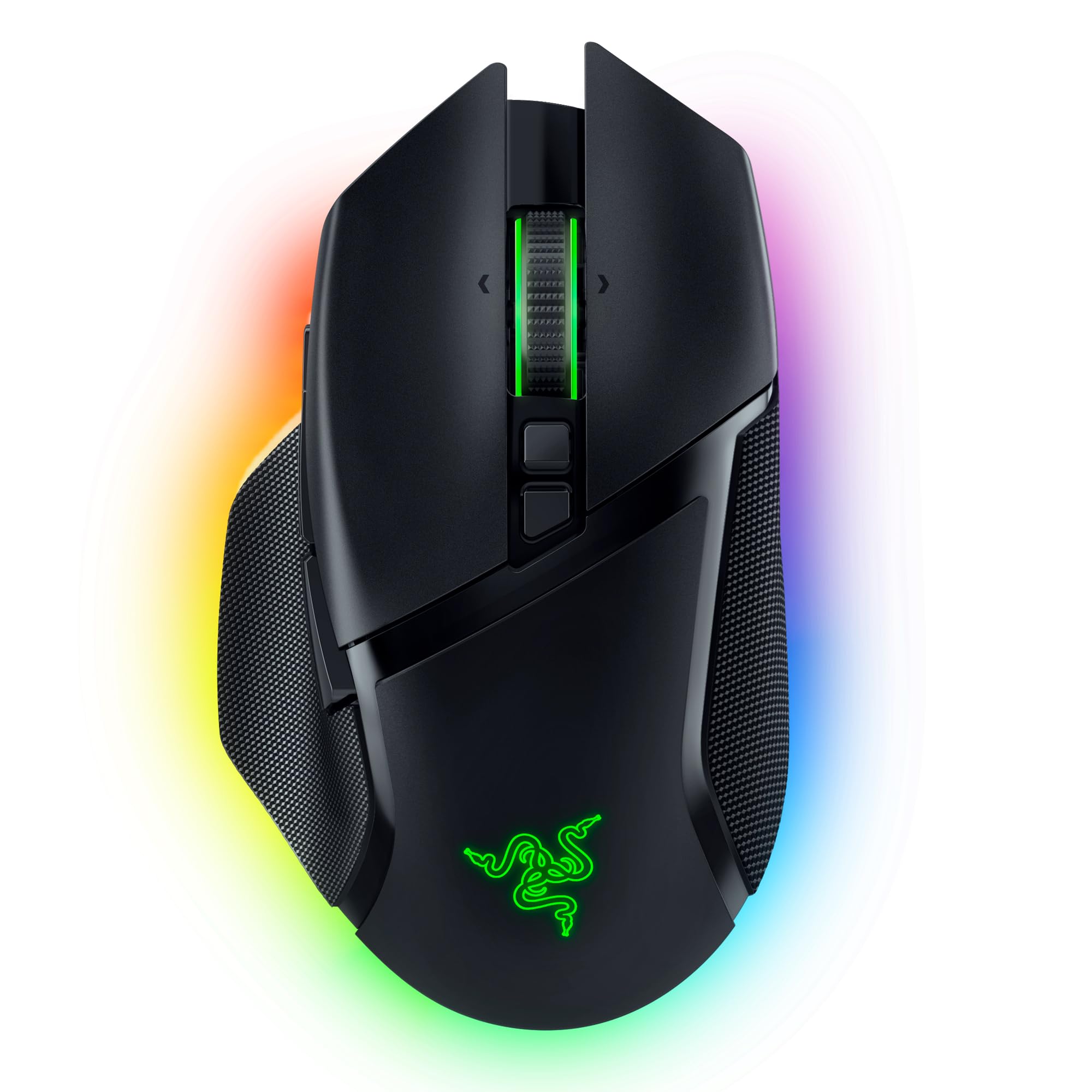 ماوس بازی بی‌سیم Razer Basilisk V3 Pro با قابلیت شخصی‌سازی و چرخ شیب‌دار HyperScroll (حسگر نوری Focus Pro 30K، نورپردازی Chroma 13-منطقه‌ای، 10+1 دکمه قابل برنامه‌ریزی) مشکی