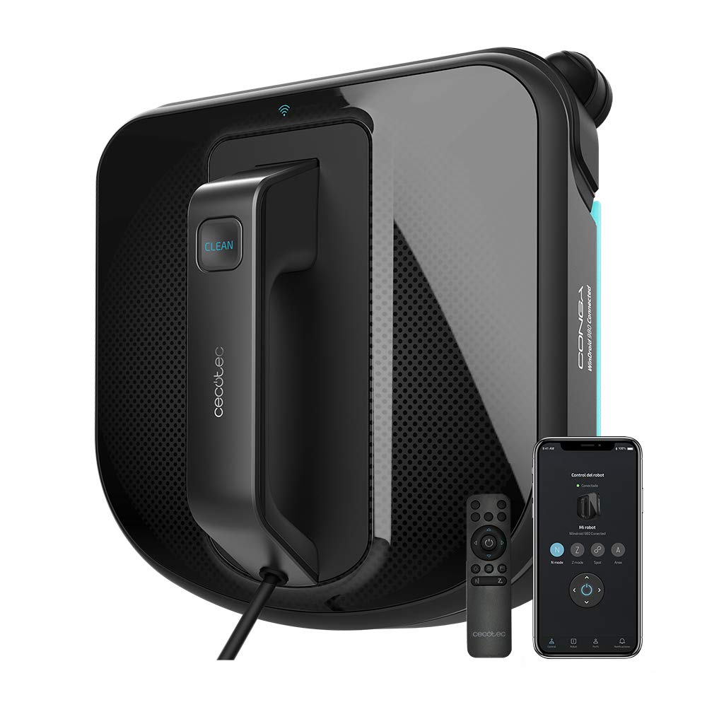 شیشه پاک کن رباتیک سکوتک اسپانیا Cecotec Conga WinDroid 980 Connected تی ویبره، ۵ حالت تمیز کردن، سیستم. امنیت، ناوبری هوشمند