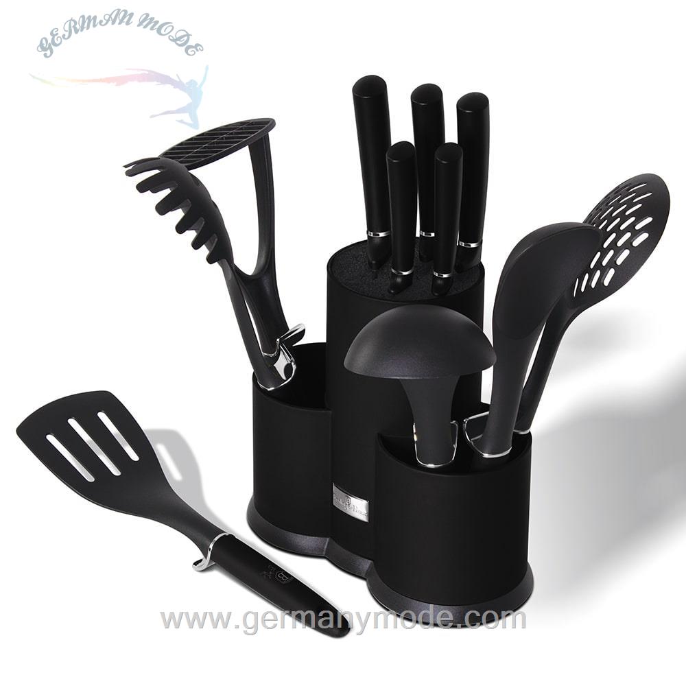 ست چاقو آشپزخانه 12 پارچه با کفیر ملاقه برلینگر هاوس مجارستان BERLINGER HAUS 12-PIECE KNIFE / KITCHEN UTENSILS SETBH/6253