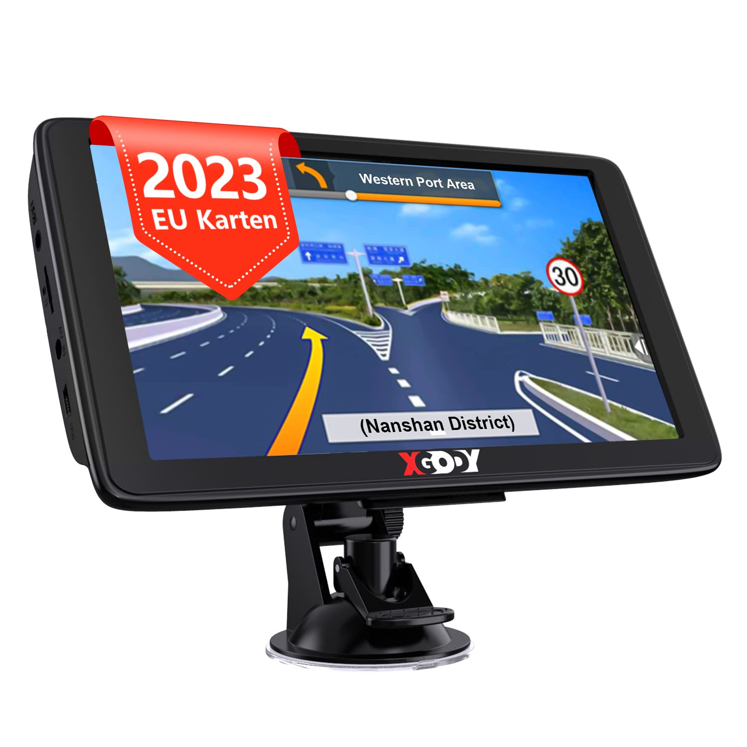 خرید از آمازون - Xgody Navigation برای ماشین 2023-7 اینچ صفحه لمسی GPS Navi برای دستگاه ناوبری ماشین کامیون نقشه اروپا نقشه رایگان مادام العمر به روز رسانی دوربین سرعت POI بدون بلوتوث