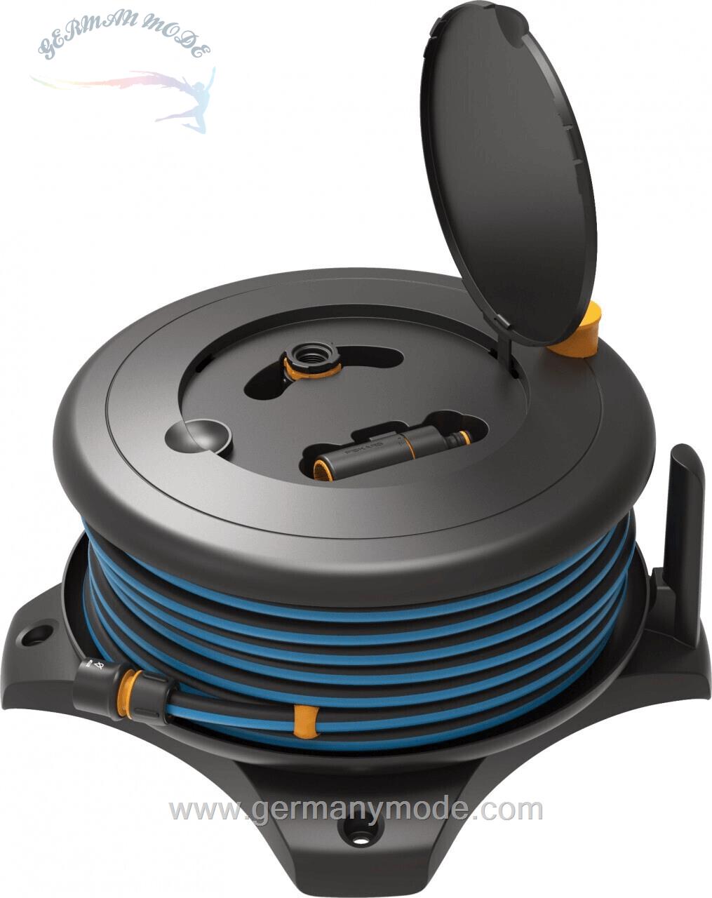قرقره شیلنگ جمع کن زمینی دیواری و شیلنگ 21.5 متری فیسکارس Fiskars Schlauchtrommel Solid M 20 m (1057238)