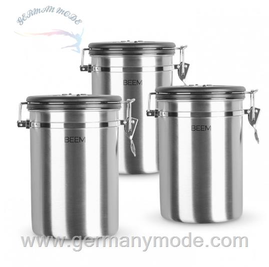 ست چای قند و شکر بیم آلمان beem KAFFEEDOSE Vorratsdose mit Dosierlöffel - 1,9 l - 3er-Set