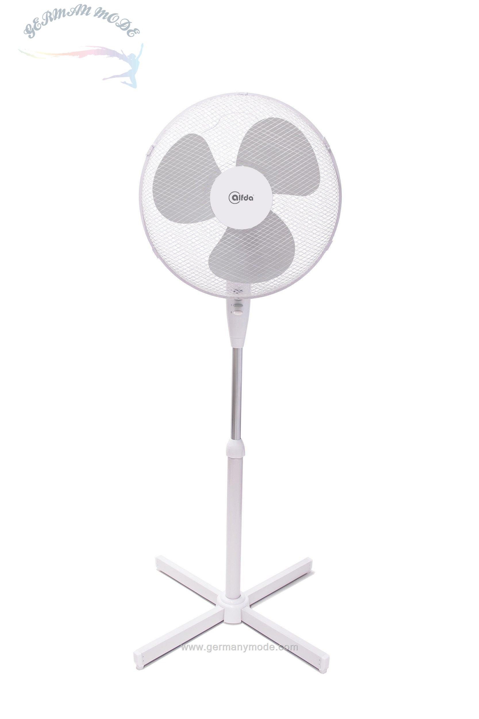 پنکه برقی پایه دار آلفدا alfda Standventilator ASV40-Höhe- 104 - 127 cm- 3 verfügbare Farben-weiß/grau