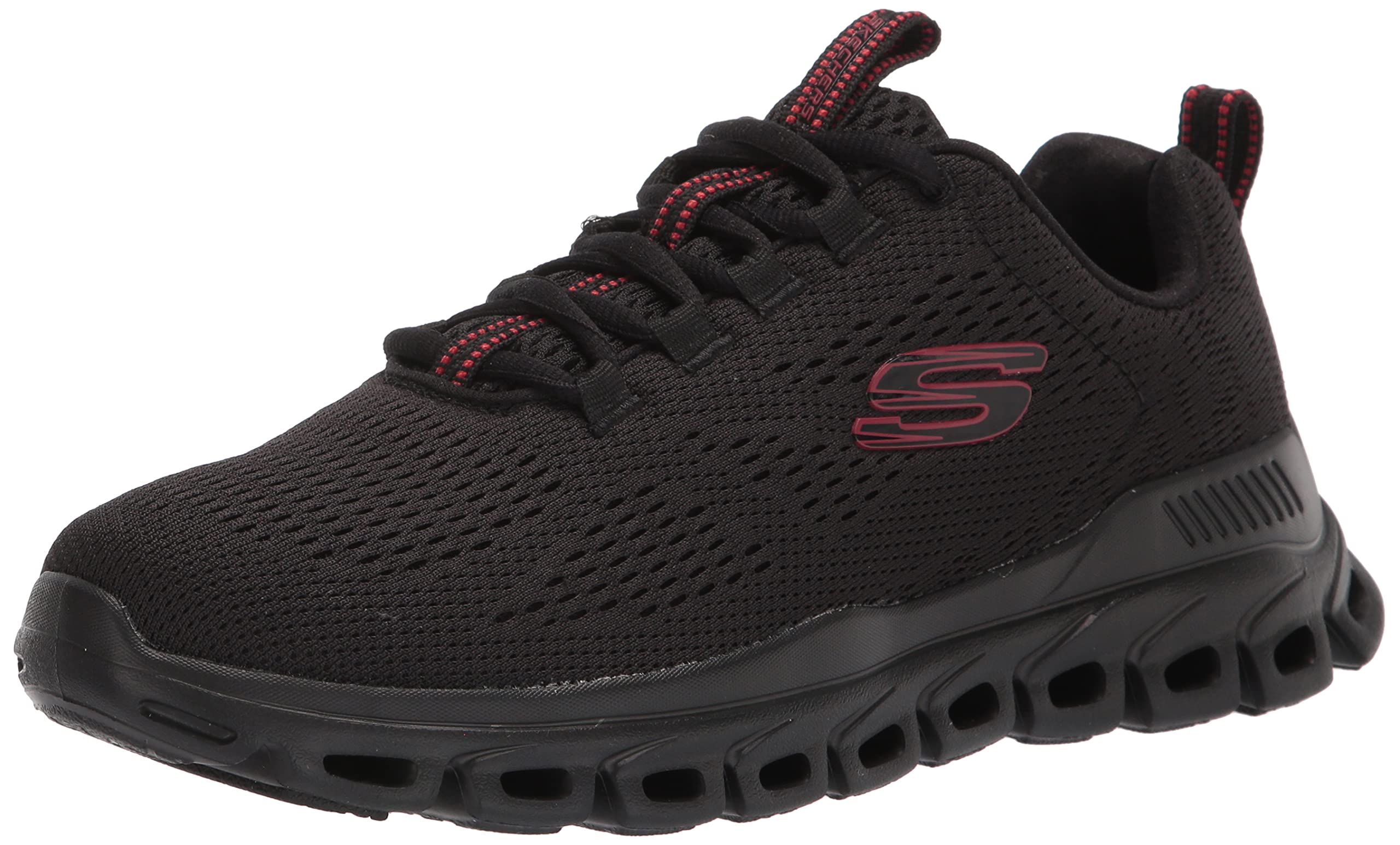 خرید از آمازون - Skechers اسپرت مردانه Glide-Step Fasten UP Sneaker Herren grau 44 EU Black Bbk