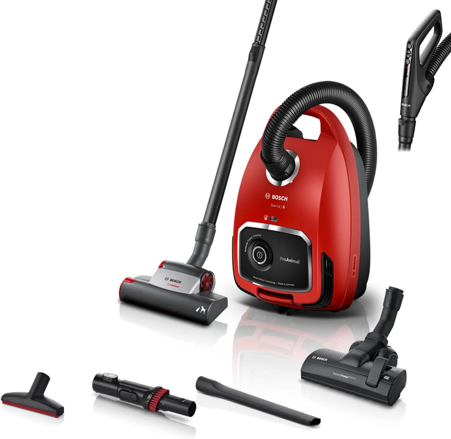 جارو برقی کیسه ای بوش آلمان Bosch BGL6TPET، ایده آل برای موهای حیوانات خانگی و مبتلایان به آلرژی، فیلتر بهداشتی، برای پارکت، فرش، کاشی، قدرت مکش قوی، 700 وات