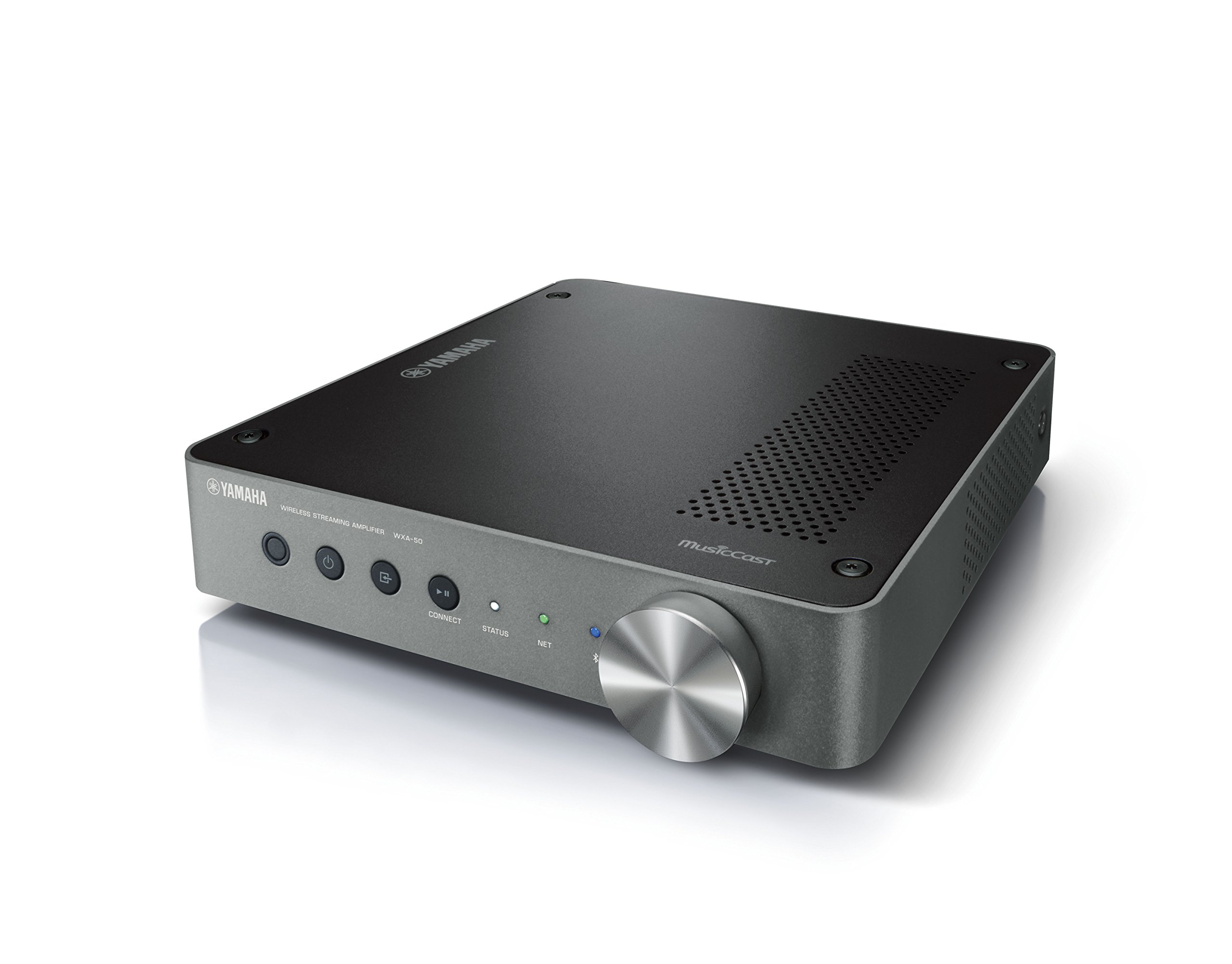 خرید از آمازون - آمپلی فایر Yamaha MusicCast WXA-50 HiFi نقره ای تیره - تقویت کننده قدرت با کیفیت بالا و فشرده برای سیستم سینمای خانگی - سازگار با کنترل صوتی الکسا - ICEpower 250 وات، بی سیم، AAC، MP3، SBC، WAV، WMA WXA-50 Single